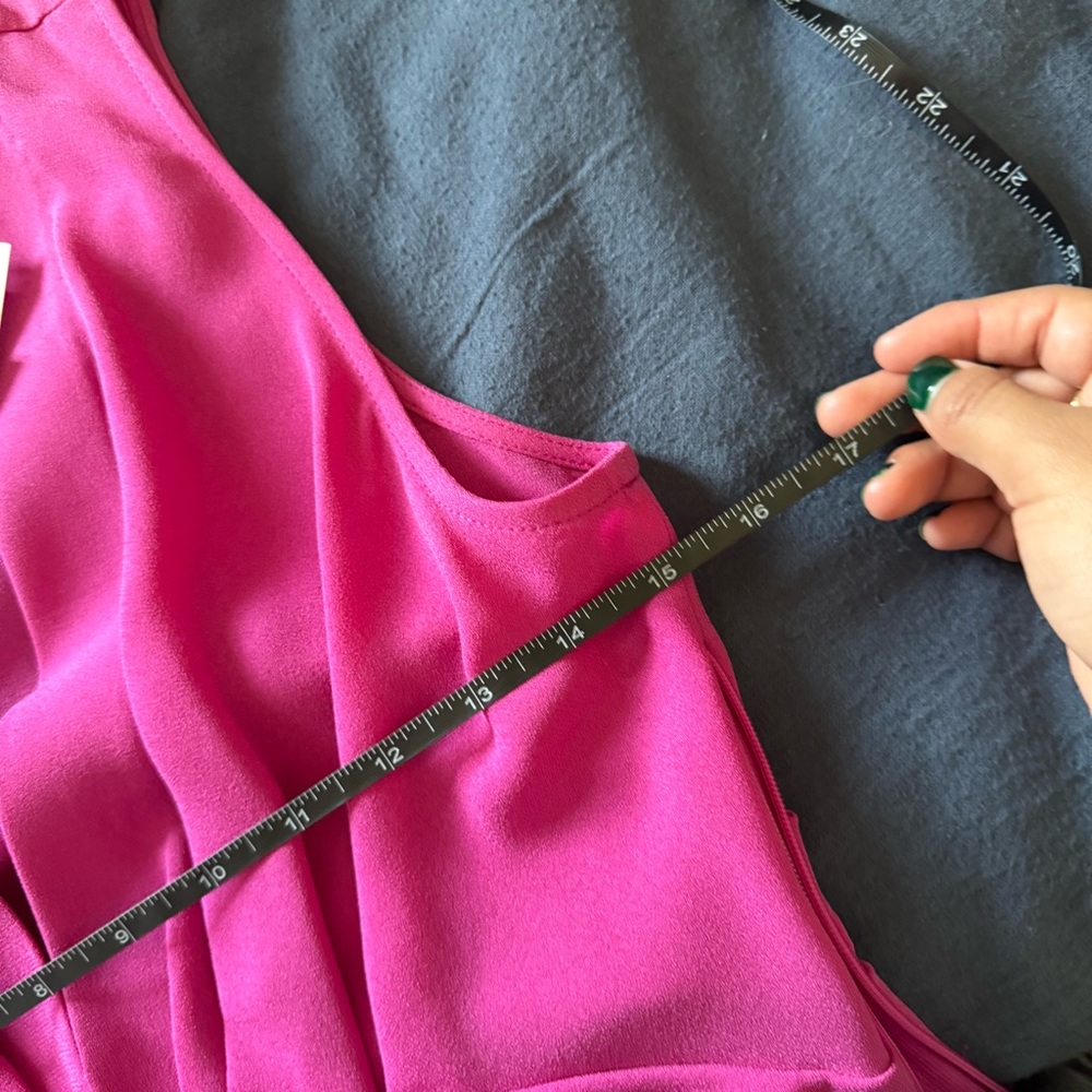IRO Fuchsia Sleeveless V-Neck Draped Mini Dress - Picture 5 of 6